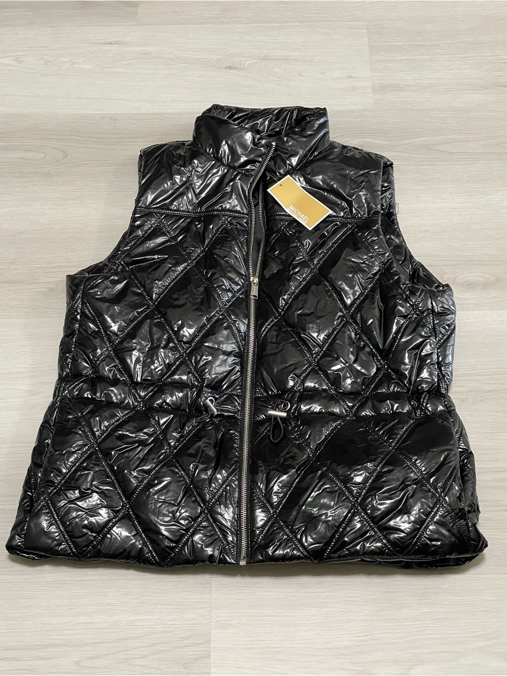 Michael Kors Glossy Black Puffer Vest